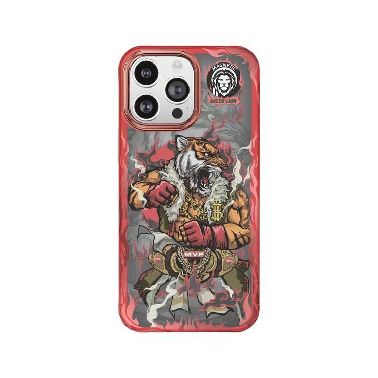 Green Lion Magnetic Warrior Case iPhone 14 Pro  - Red