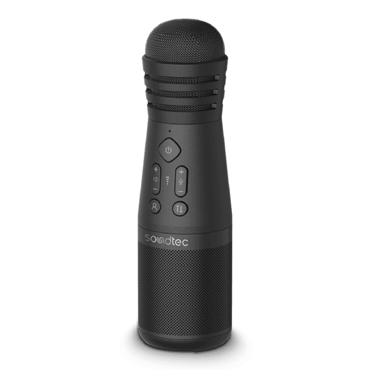Soundtec By Porodo Karaoke Microphone With Built-In  Speaker - Black