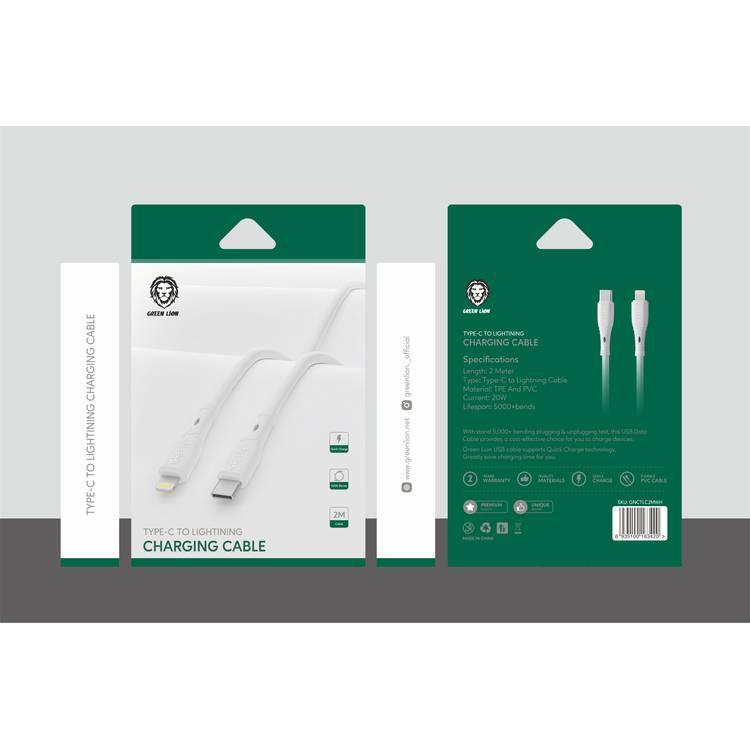 Green Lion 20W Type-C To Lightning Charging Cable  (1.2m) - White