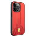 Ferrari PU Leather Smooth And Perforated Case iPhone 14 Pro - Red
