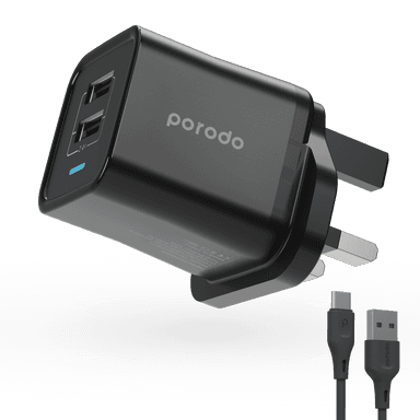 Porodo Dual Port Wall Charger 2.4A wi...
