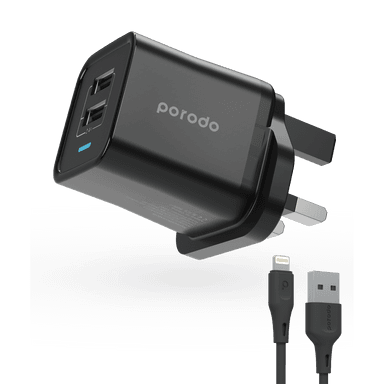 Porodo Dual Port Wall Charger 2.4A wi...