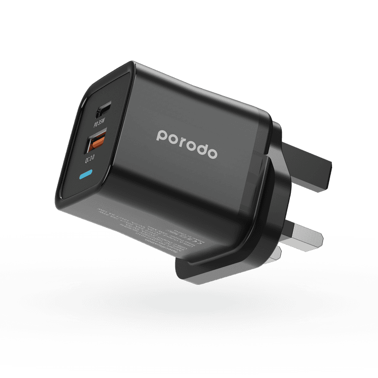Porodo Dual Port PD + USB-A (35W+18W) Charger - Black