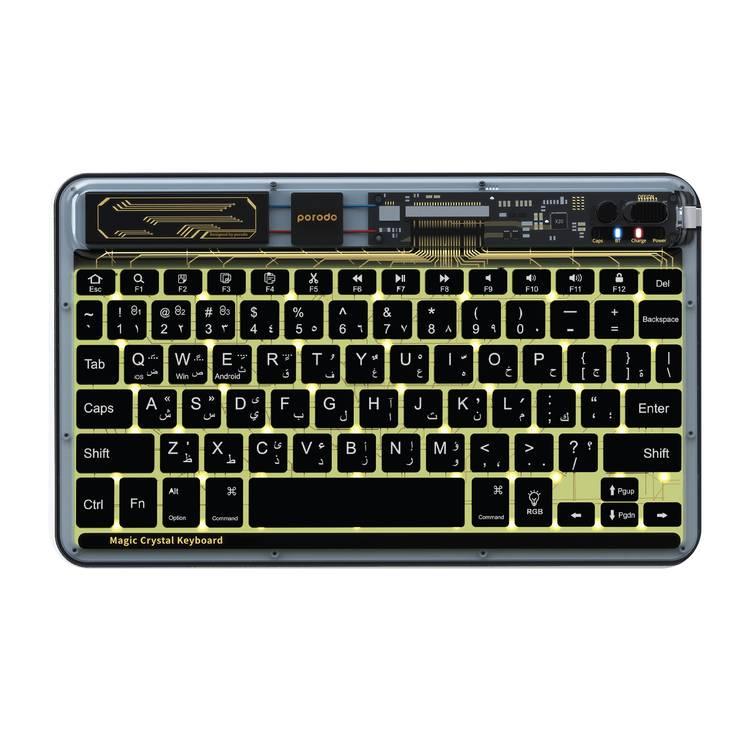 لوحة مفاتيح بورودو كريستال شل فائقة النحافة - أسود