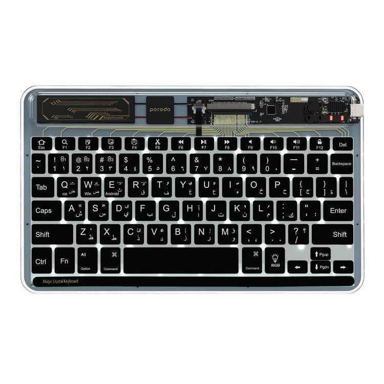 Porodo Crystal Shell Ultra-Slim Keyboard - Black