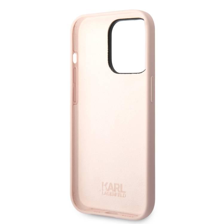 Karl Lagerfeld Liquid Silicone Case Ikonik NFT Logo iPhone 14 Pro - Pink