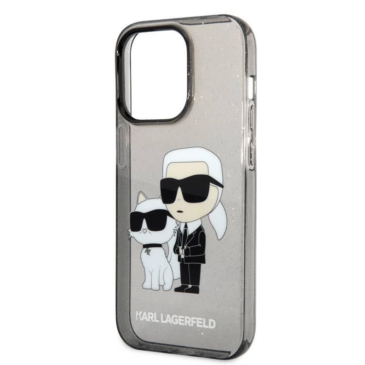 Karl Lagerfeld Hard Case IML Glit NFT Karl & Choupette iPhone 14 Pro Max - Black