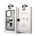 حقيبة كارل لاغرفيلد الصلبة IML Glit NFT Karl &amp; Choupette iPhone 14 Pro Max - أسود