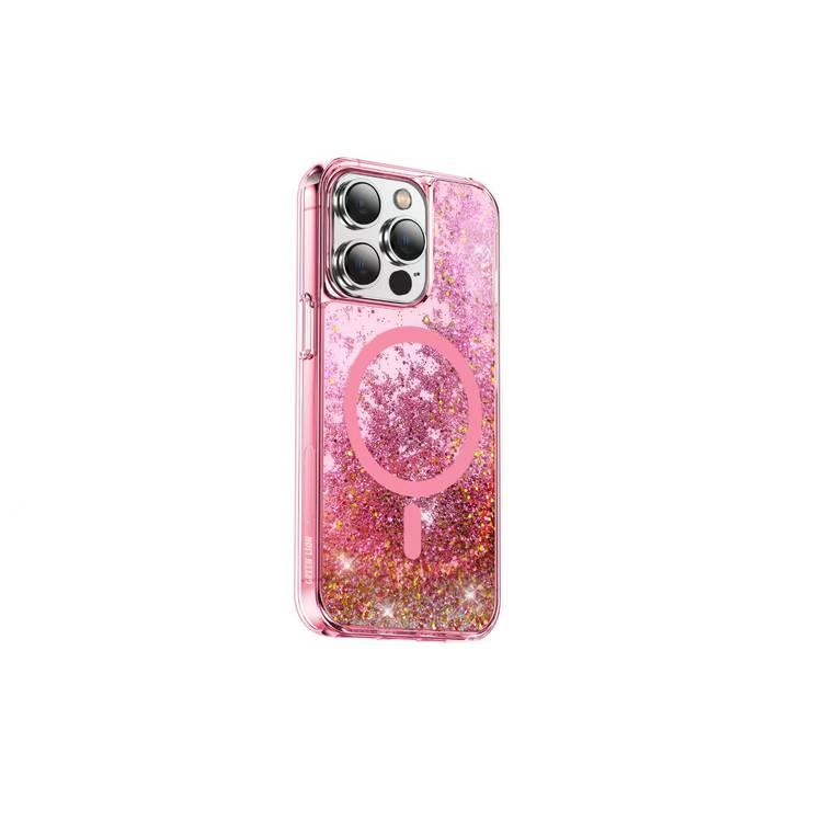Green Lion Magnetic Happiness 3D Glitter Resin Case for iPhone 14 Pro - Pink