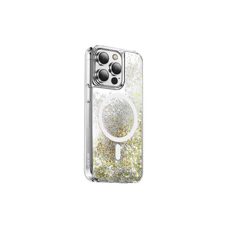 Green Lion Magnetic Happiness 3D Glitter Resin Case for iPhone 14 Plus - Silver