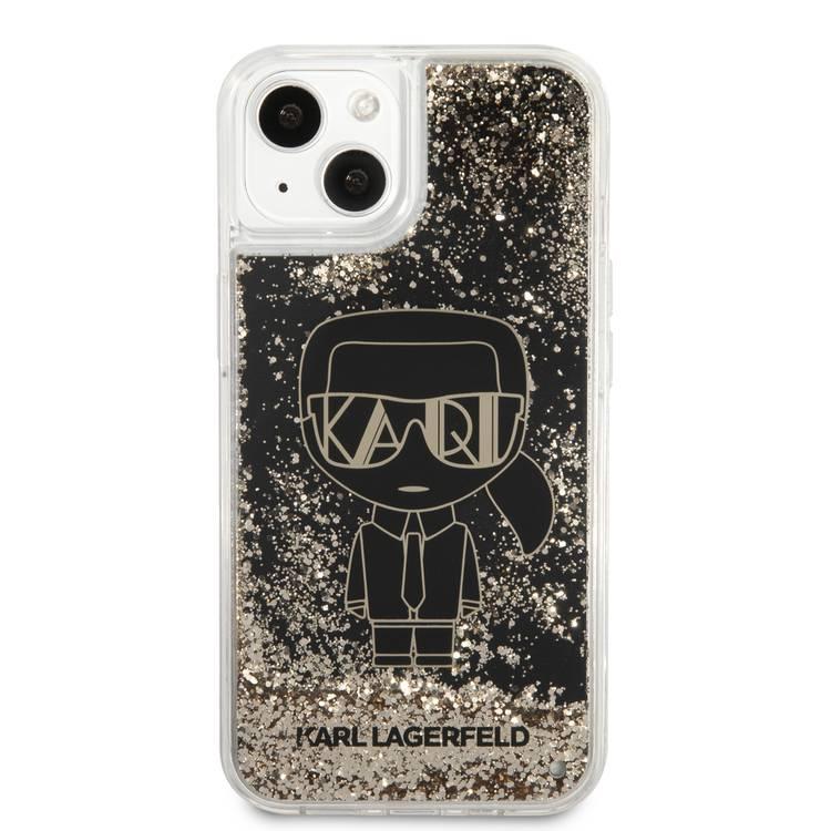 Karl Lagerfeld Liquid Glitter Gatsby Ikonik Hard Case for iPhone 14 - Black