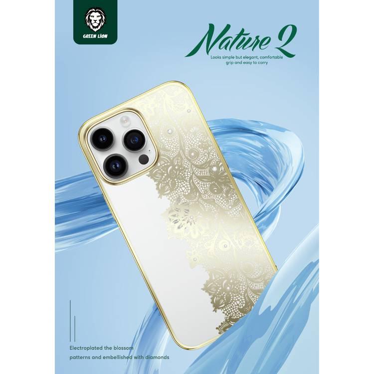 Green Nature 2 - ستارة زهور iPhone 14 Pro - ذهب