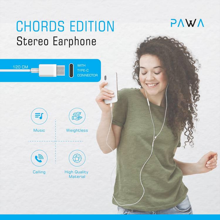 PAWA Chords Series سماعة أذن ستريو من النوع C. - أبيض
