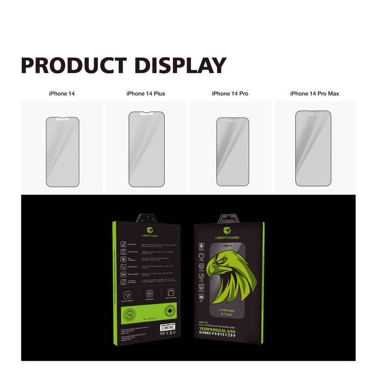 ليبرتي جارد 2.5D غطاء كامل غير لامع مع فلتر غبار DR iPhone 14 Pro Max - صافي