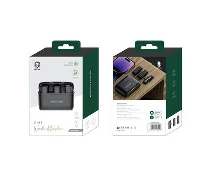 Green Lion 2 in 1 Lion Wireless Microphone with Lightning Connector - Black