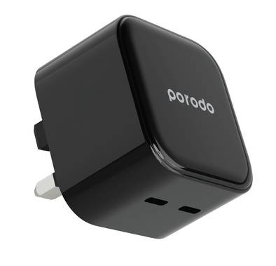 Porodo Super-Fast Dual USB-C Wall Charger - Black