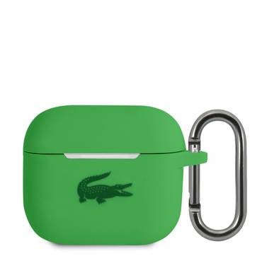 Lacoste Liquid Silicone Airpods Case with Glossy Printing Logo AirPods 3 - Green