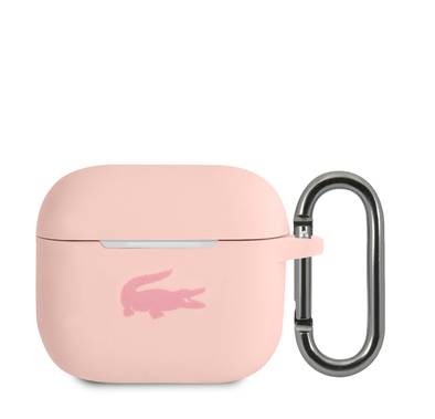 Lacoste Liquid Silicone Airpods Case with Glossy Printing Logo AirPods 3 - Pink