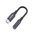 Green Lion Earphone Adapter Type-C to 3.5mm Audio Cable (12cm) - Black