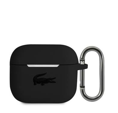 Lacoste Liquid Silicone Airpods Case with Glossy Printing Logo AirPods 3 - Black
