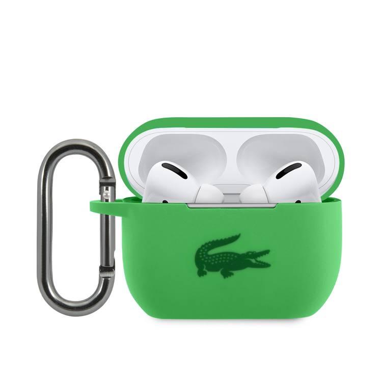 Lacoste Liquid Silicone Airpods Case with Glossy Printing Logo AirPods Pro - Green