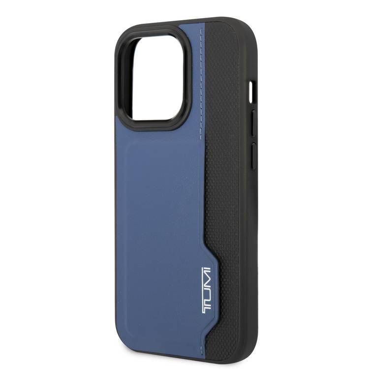 Tumi HC Leather Case With Vertical Card Slot iPhone 14 Pro - Blue