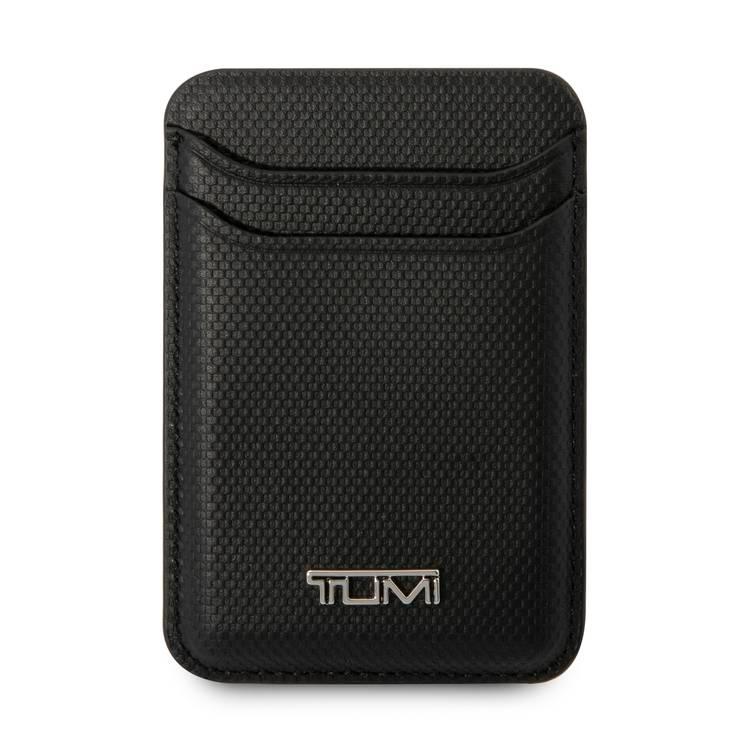 حامل بطاقات Tumi MagSafe بنمط منقوش باليستي - أسود