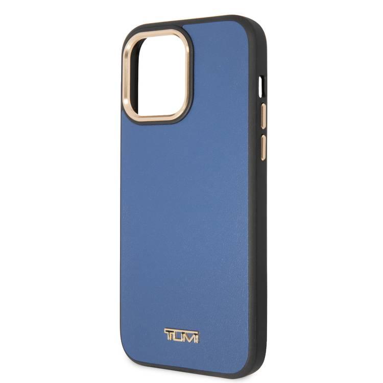 Tumi Women Smooth Leather Hard Case iPhone 14 Pro Max - Blue