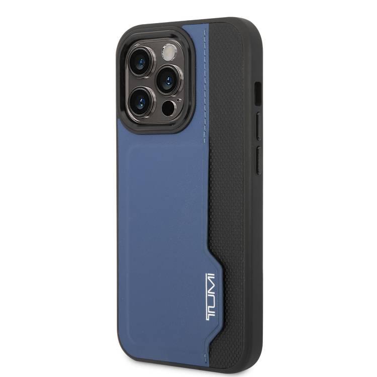 جراب جلد Tumi HC مع فتحة بطاقة عمودية iPhone 14 Pro Max - أزرق