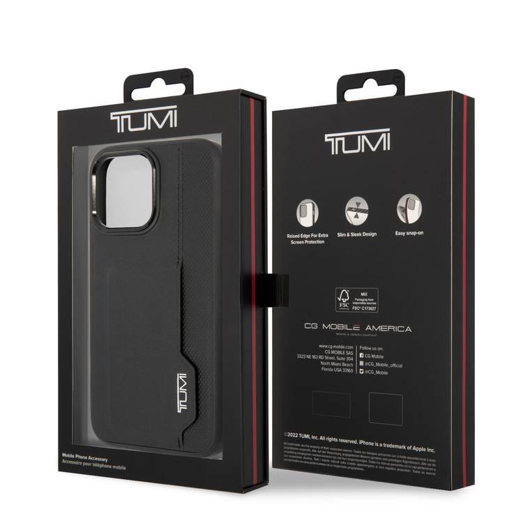 جراب جلدي Tumi HC مع فتحة بطاقة عمودية iPhone 14 Pro - أسود