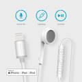 Powerology Single Mono Earphone with MFi Lightning Connector (Updated Version) - White
