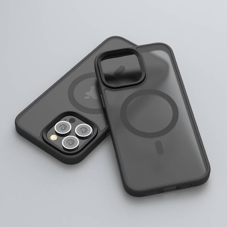 جراب مغناطيسي أنيق مضاد للصدمات لهاتف iPhone 14 Pro من Comma Joy - أسود