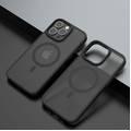 Comma Joy Elegant Metal Magnet Anti-Shock Case for iPhone 14 Pro - Black