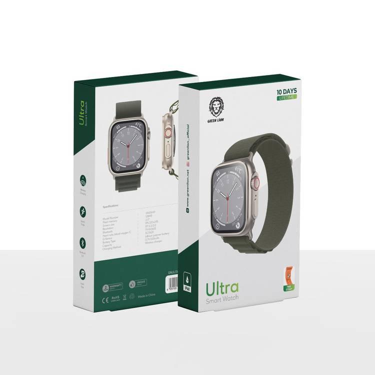 ساعة Green Lion Ultra Smart Watch مع 10 أيام في وضع الاستعداد + حزام إضافي - أخضر