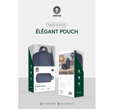 Green Lion Elegant Pouch, Easy for Carrying, Suitable for Outdoor, Business, Office, School - Blue