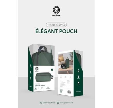 Green Lion Elegant Pouch, Easy for Carrying, Suitable for Outdoor, Business, Office, School - Green