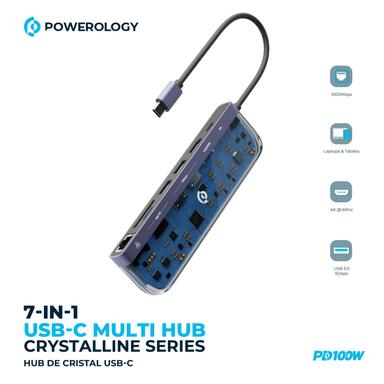 Powerology Universal 7-in-1 USB-C Mul...