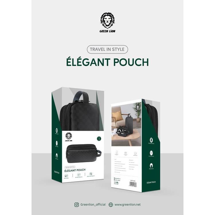 Green Lion Elegant Pouch, Easy for Carrying, Suitable for Outdoor, Business, Office, School - Grey
