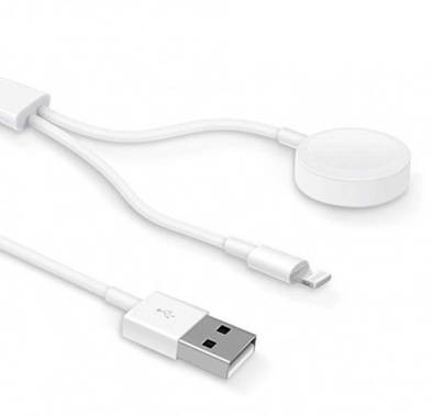 Devia Smart Series 2 in 1 Apple Watch Charging Cable - White