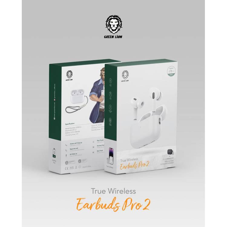 Green Lion True Wireless Earbuds Pro 2 - أبيض