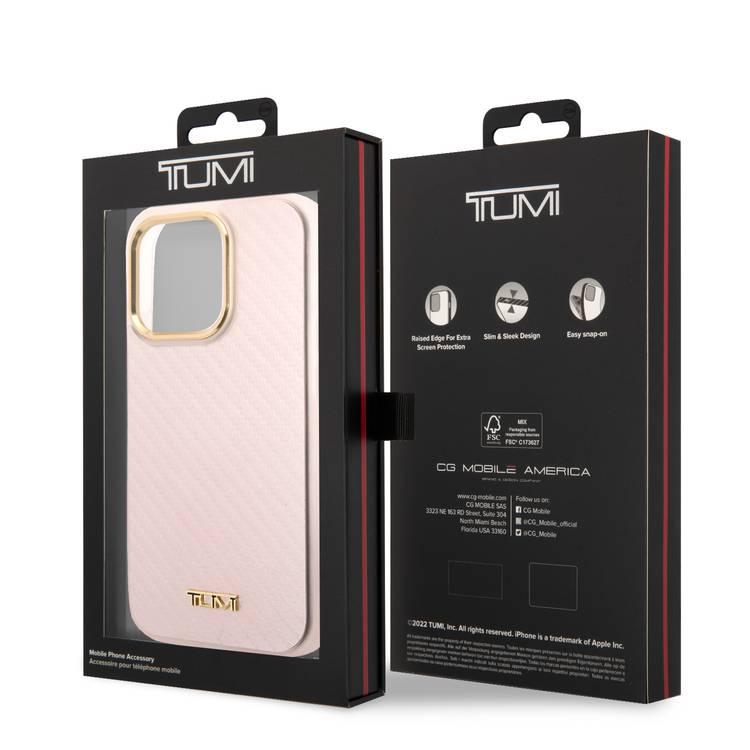 Tumi HC Aluminium Carbon Pattern Case For iPhone 14 Pro Max - Pink