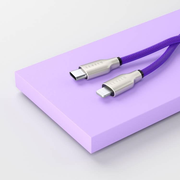 Levelo USB-C To Lightning MFi 1.1m Cable - Purple