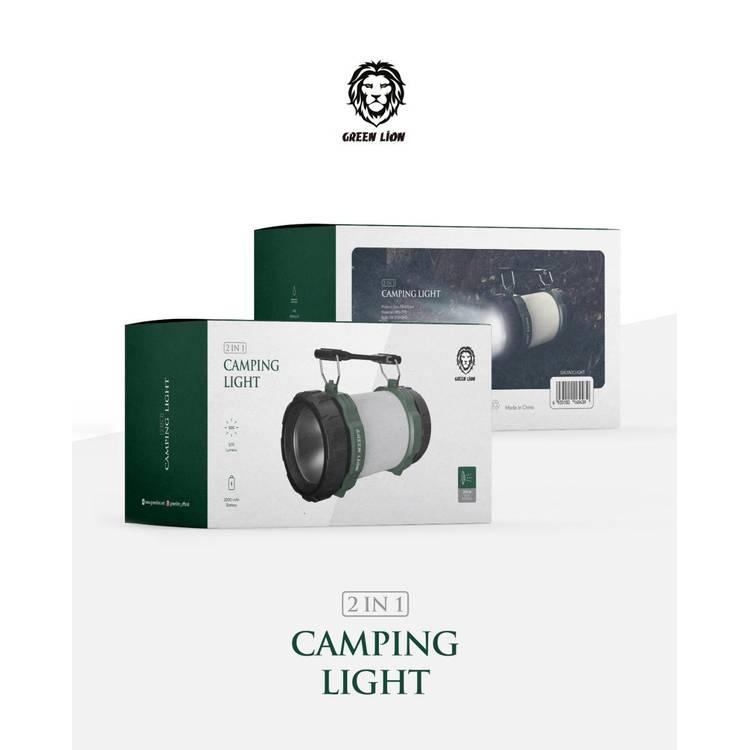 Green Lion 2 in 1 3000mAh Camping Light  - White