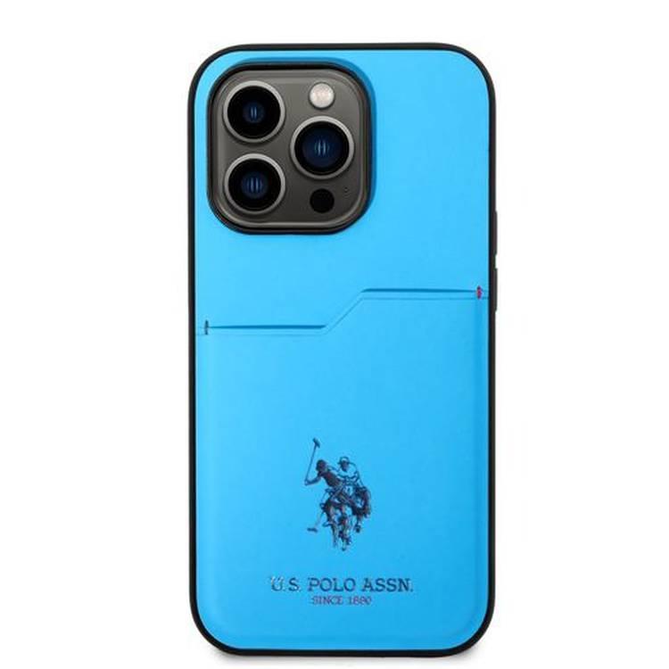 U.S. Polo Card Slot Hard Case iPhone 14 Pro Max - Blue