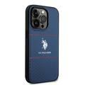 U.S. Polo Pattern Stripe Hard Case iPhone 14 Pro - Navy Blue