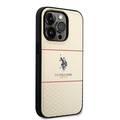 U.S. Polo Pattern Stripe Hard Case iPhone 14 Pro Max - Beige