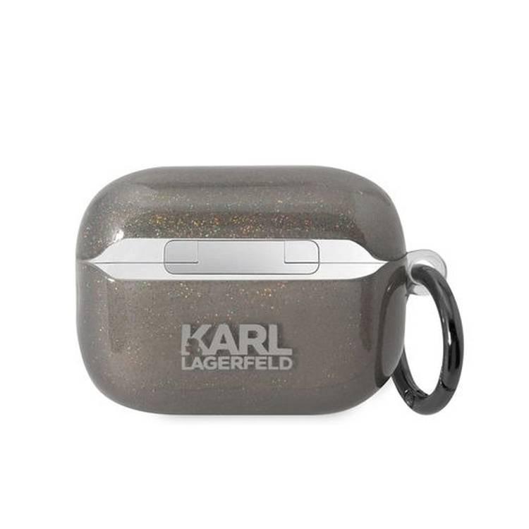 Karl Lagerfeld TPU Glitter NFT Karl & Choupette Airpods Pro 2 Case - Black