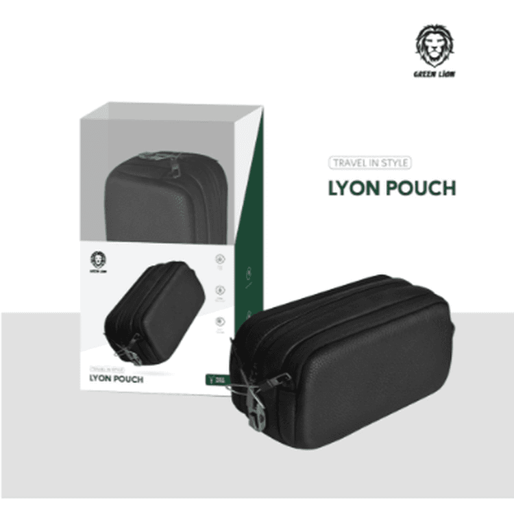 Green Lion | Lyon Travel Pouch - Black