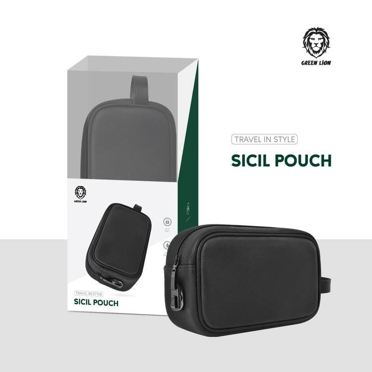 Green Lion Sicil Travel Pouch - Black - Reinforced Handle