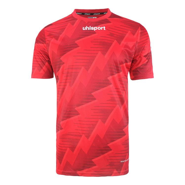uhlsport Football Jersey Set, Smart Breathe® LITE, For match & training team set, Round neck, Material is mesh & cool, Short sleeves, Regular fit - Red - L